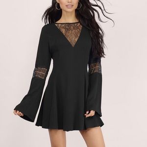 Black Lace Skater Dress
