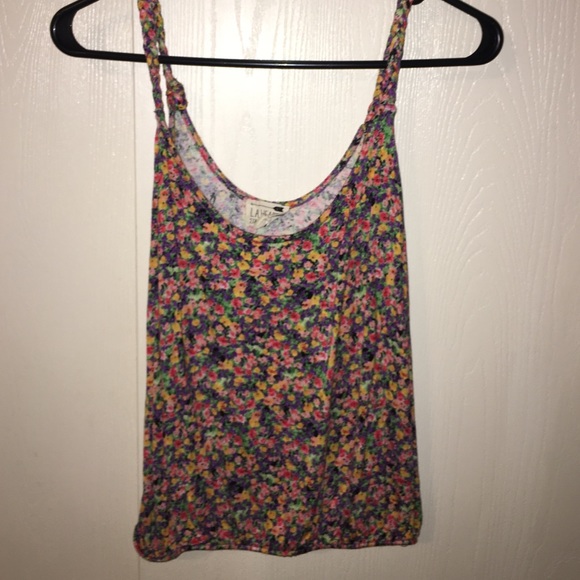 multi colored floral print tank top
