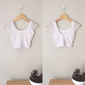 🌬Blackmilk Burned Velvet Cap Sleeve Crop Top🌬