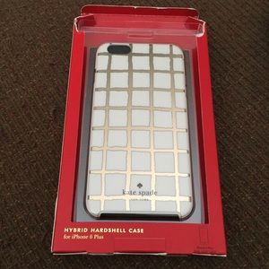 Kate Spade iPhone 6 Plus Gold White Case