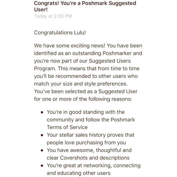 Poshmark Suggested User 🎀 4.12.16 🎀