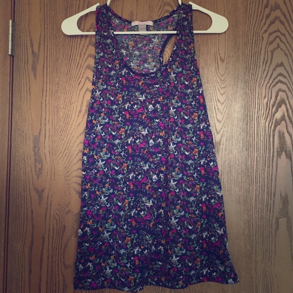 Floral razorback tank