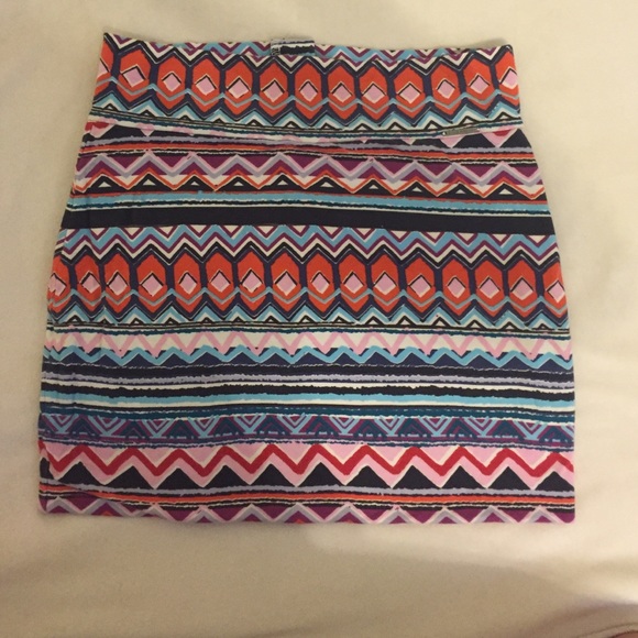 Fun  Aztec Bodycon Skirt