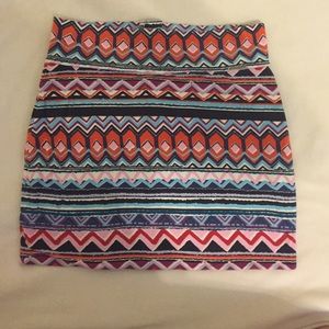 Fun  Aztec Bodycon Skirt