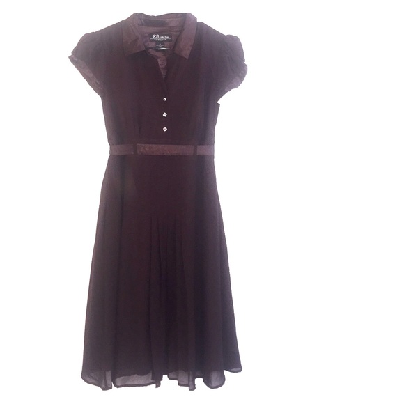Dark brown geogratte evening dress