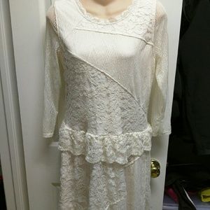 New H and M ivory lace dress tunic cover up size s