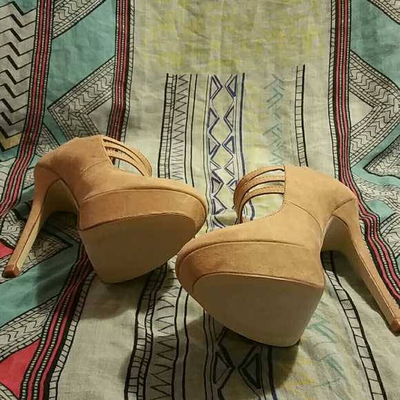 Tan Faux Suede Stilletos - Picture 3 of 4