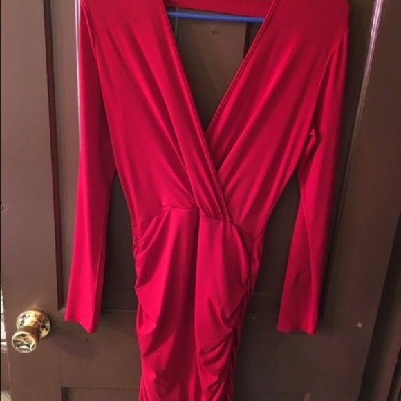 Red long sleeve dress