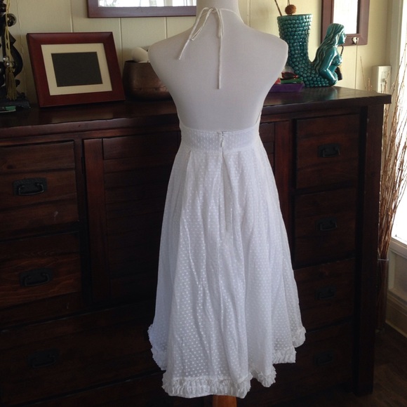 JCrew white Swiss dot halter dress Sz 4 - Picture 3 of 4