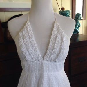 JCrew white Swiss dot halter dress Sz 4