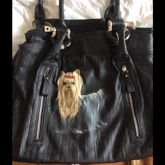 Handbags - Hand Painted Yorkie Bag