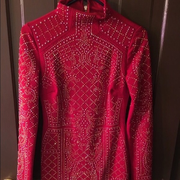 Long sleeve beaded dress from hot miami styles