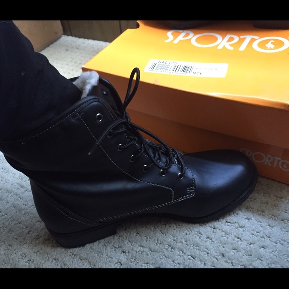 Sporto Julie Black Lace Up Combat Boot 8 - Picture 4 of 4