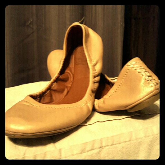 Lucky Brand Tan Leather Ballet Flats