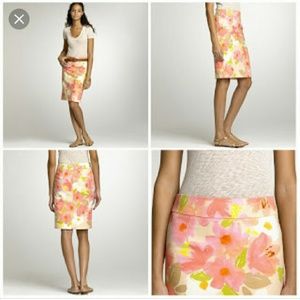 J.Crew Watercolor Floral Pencil Skirt