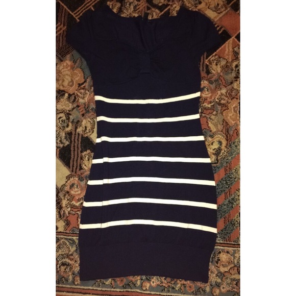 Navy Blue and White Dress