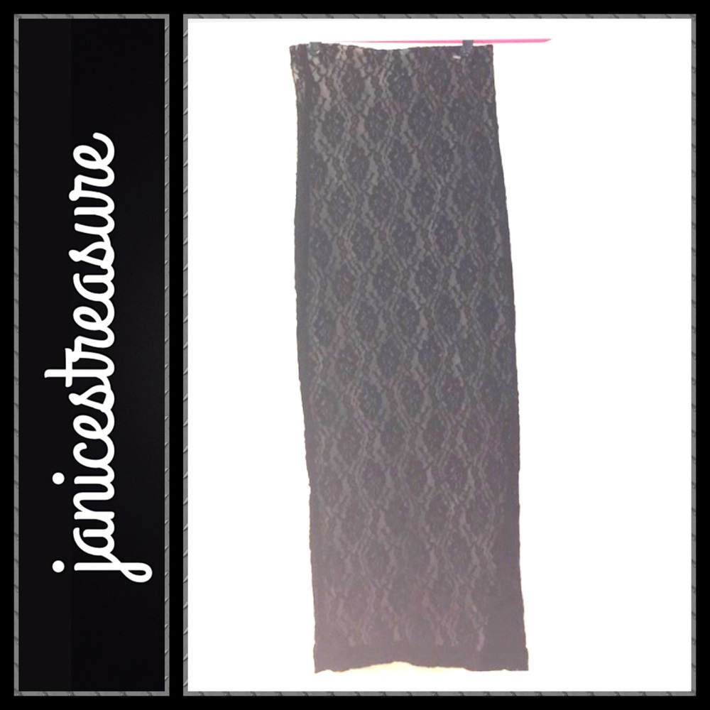 Long Black Lace Skirt