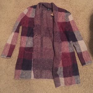 Fuzzy, warm plaid coat!