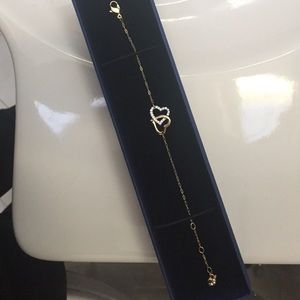 Swarovski double heart bracelet