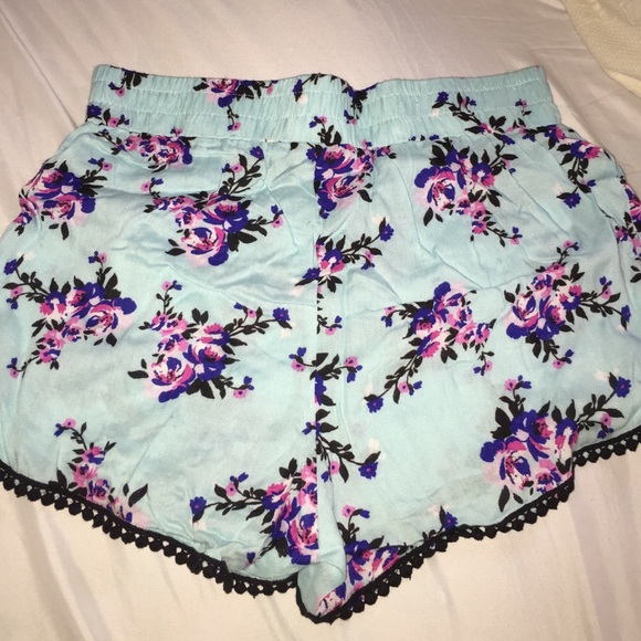 Crochet-Trim Floral Shorts