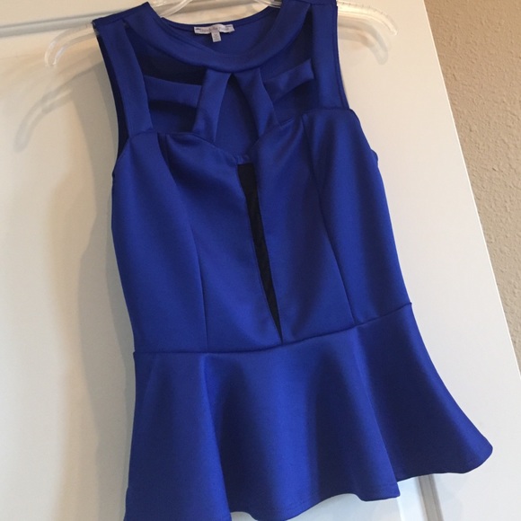 Charlotte Russe blue sexy mesh peplum