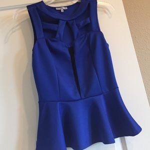 Charlotte Russe blue sexy mesh peplum