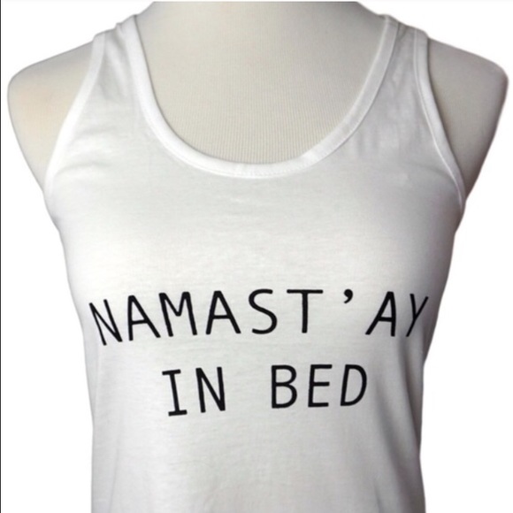 MOVING SALE! Namast'ay In Bed Tank - Picture 2 of 4