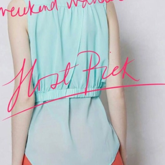 Anthropologie Tops - NWOT Faded Cyan Layered Button Down Sleeveless Top
