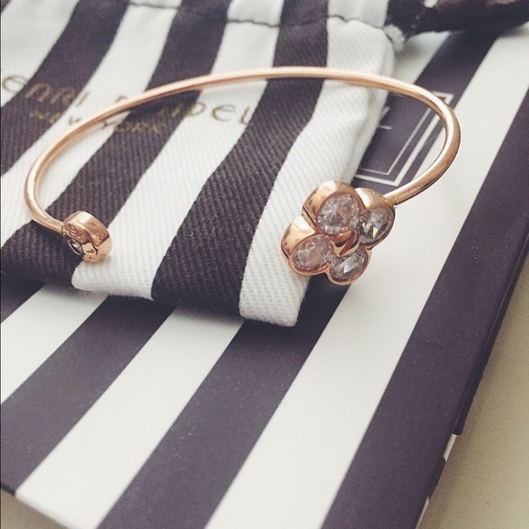 Henri Bendel Luxe Petal Charm Cuff Rose Gold
