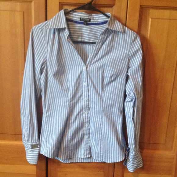 Blue and white striped shirt