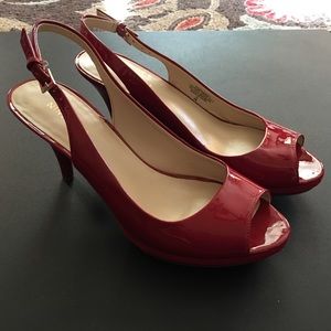 Nine West red patent leather heels