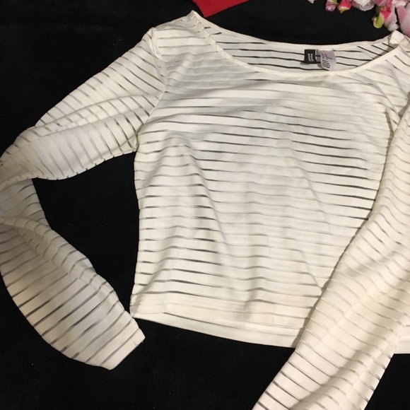 White see through crop from h&m