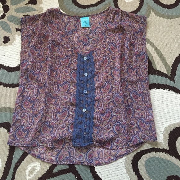 Paisley pattern short sleeve top
