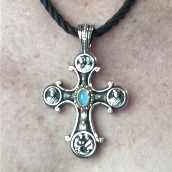 Konstantino silver & gold cross pendant.