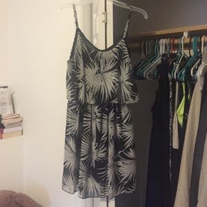 Palm print layered dress