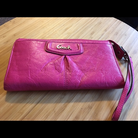 Coach Handbags - Coach pink wristlet