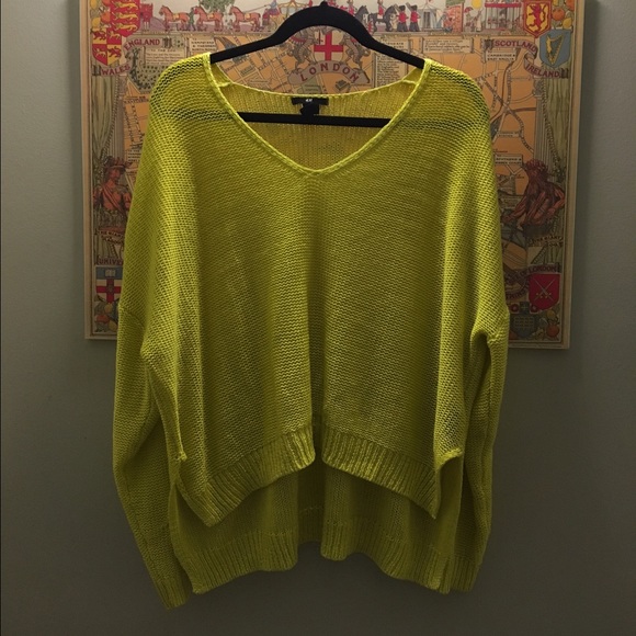 h&m drapey yellow sweater
