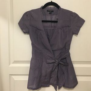 Banana Republic PXXS Wrap Tie Short Sleeve Blouse