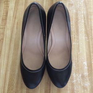 Calvin Klein Black Leather Platform Pump