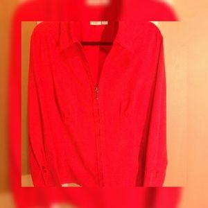 Plus Size Zipper Front Top