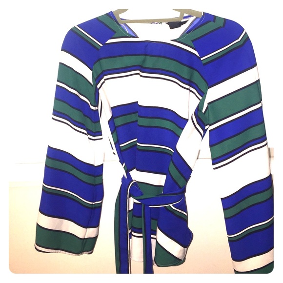 H&M Tops - Flowy bell sleeved striped shirt