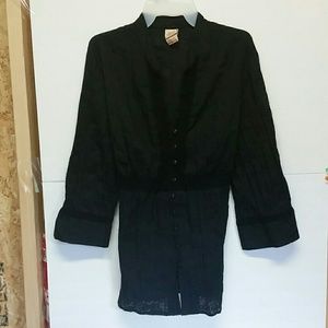 Semi Sheer Lacey Black Top