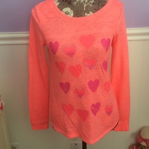 Cute heart long sleeve shirt
