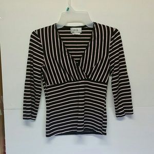 Pink and Black Striped Top