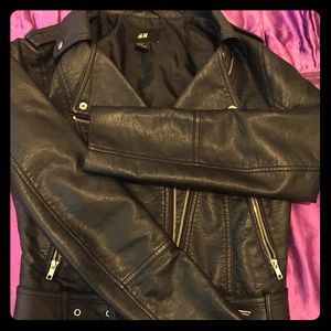 Leather motorcycle jacket