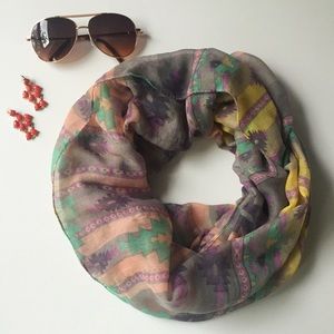 Tribal print circle scarf