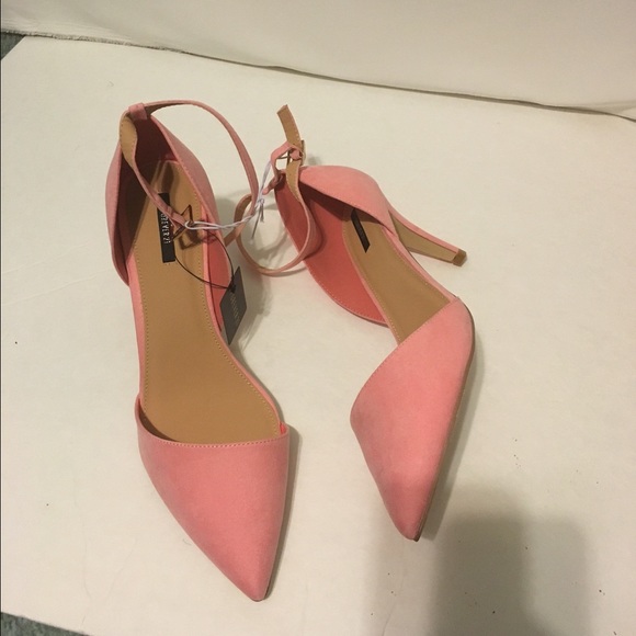 Light Pink D'Orsay Ankle Strap Pumps