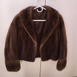 Dark brown REAL fur stole