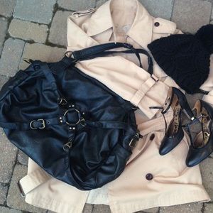 ➖Deena & Ozzy black faux leather bag➖