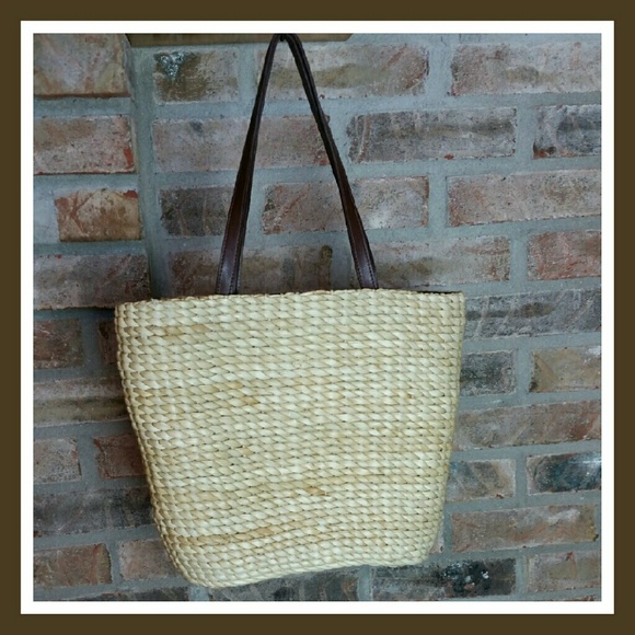 🔻PRICE DROP...American Flag Straw Drawstring Tote - Picture 2 of 4